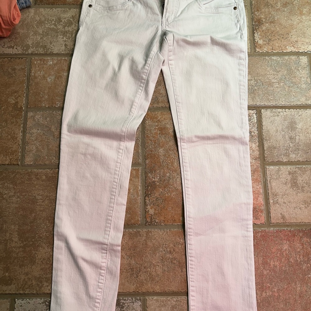 UK2LA Women's Cream Straight Leg Jeans